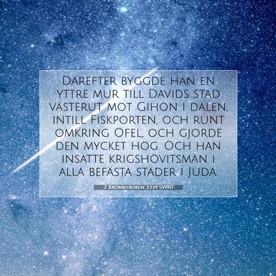 Picture 07 - 2 Krönikeboken 33:14 SV1917 - Därefter byggde han en yttre mur till Davids - Bible Verse Picture