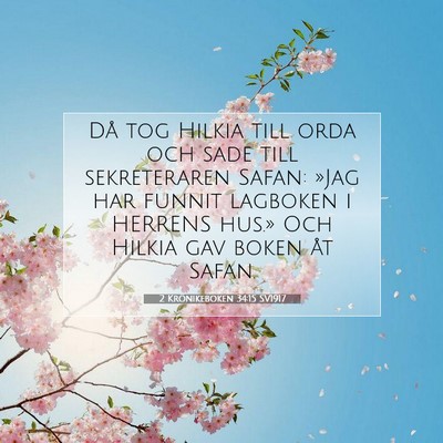 Picture 07 - 2 Krönikeboken 34:15 SV1917 - Då tog Hilkia till orda och sade till - Bible Verse Picture