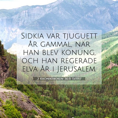 Picture 07 - 2 Krönikeboken 36:11 SV1917 - Sidkia var tjuguett år gammal, när han blev - Bible Verse Picture