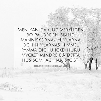 Picture 07 - 2 Krönikeboken 6:18 SV1917 - Men kan då Gud verkligen bo på jorden bland - Bible Verse Picture