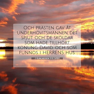 Picture 07 - 2 Kungaboken 11:10 SV1917 - Och prästen gav åt underhövitsmännen det - Bible Verse Picture