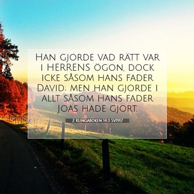 Picture 07 - 2 Kungaboken 14:3 SV1917 - Han gjorde vad rätt var i HERRENS ögon, dock - Bible Verse Picture
