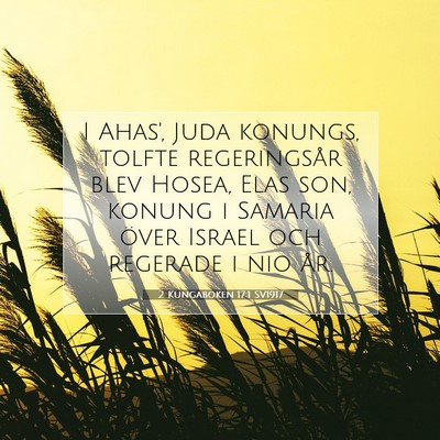 Picture 07 - 2 Kungaboken 17:1 SV1917 - I Ahas', Juda konungs, tolfte regeringsår blev - Bible Verse Picture