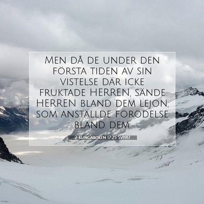 Picture 07 - 2 Kungaboken 17:25 SV1917 - Men då de under den första tiden av sin - Bible Verse Picture