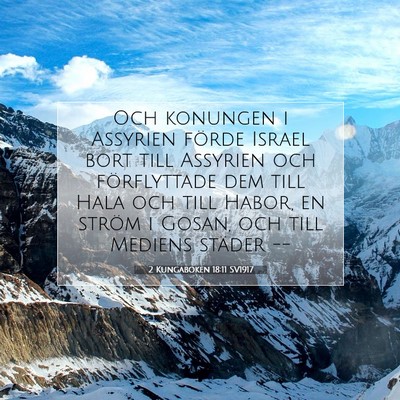 Picture 07 - 2 Kungaboken 18:11 SV1917 - Och konungen i Assyrien förde Israel bort till - Bible Verse Picture