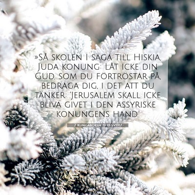 Picture 07 - 2 Kungaboken 19:10 SV1917 - »Så skolen I säga till Hiskia, Juda konung: - Bible Verse Picture
