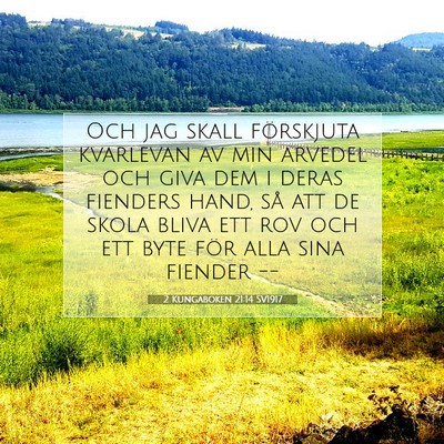 Picture 07 - 2 Kungaboken 21:14 SV1917 - Och jag skall förskjuta kvarlevan av min arvedel - Bible Verse Picture