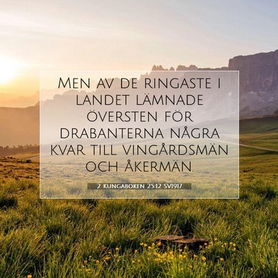 Picture 07 - 2 Kungaboken 25:12 SV1917 - Men av de ringaste i landet lämnade översten - Bible Verse Picture