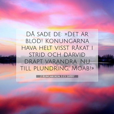 Picture 07 - 2 Kungaboken 3:23 SV1917 - Då sade de: »Det är blod! Konungarna hava helt - Bible Verse Picture