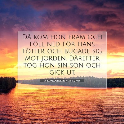 Picture 07 - 2 Kungaboken 4:37 SV1917 - Då kom hon fram och föll ned för hans fötter - Bible Verse Picture