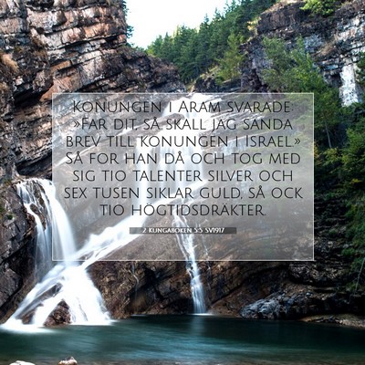 Picture 07 - 2 Kungaboken 5:5 SV1917 - Konungen i Aram svarade: »Far dit, så skall jag - Bible Verse Picture