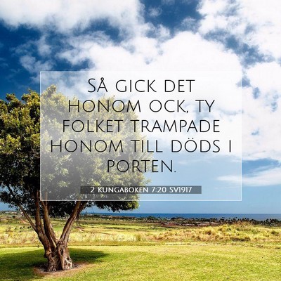 Picture 07 - 2 Kungaboken 7:20 SV1917 - Så gick det honom ock, ty folket trampade honom - Bible Verse Picture