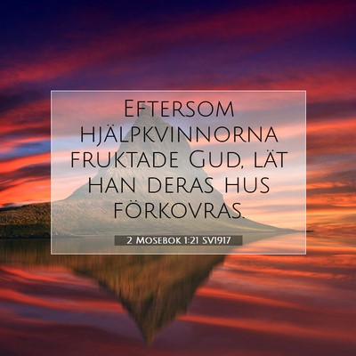 Picture 07 - 2 Mosebok 1:21 SV1917 - Eftersom hjälpkvinnorna fruktade Gud, lät han - Bible Verse Picture
