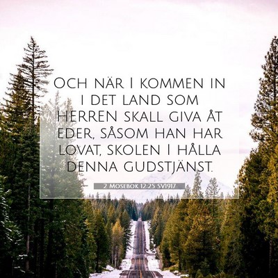 Picture 07 - 2 Mosebok 12:25 SV1917 - Och när I kommen in i det land som HERREN skall - Bible Verse Picture