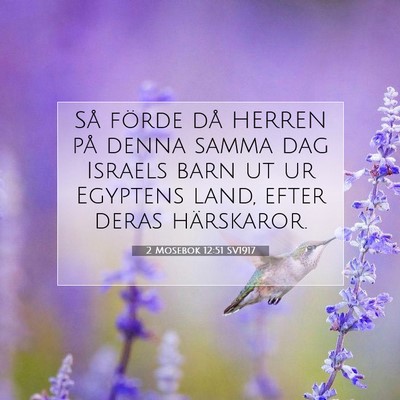 Picture 07 - 2 Mosebok 12:51 SV1917 - Så förde då HERREN på denna samma dag Israels - Bible Verse Picture