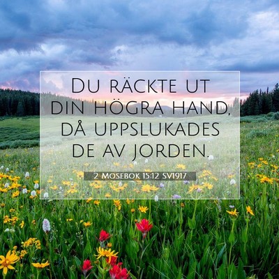 Picture 07 - 2 Mosebok 15:12 SV1917 - Du räckte ut din högra hand, då uppslukades de - Bible Verse Picture