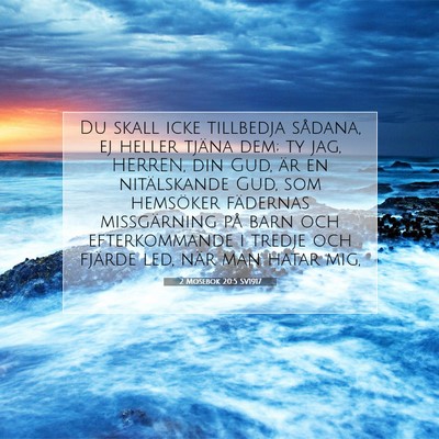 Picture 07 - 2 Mosebok 20:5 SV1917 - Du skall icke tillbedja sådana, ej heller tjäna - Bible Verse Picture