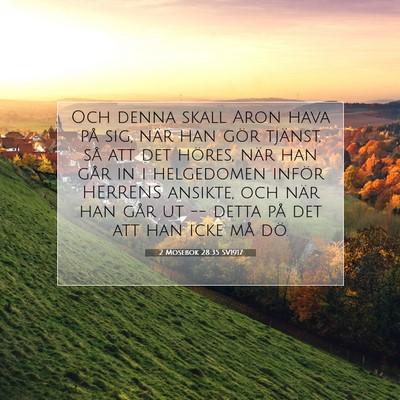 Picture 07 - 2 Mosebok 28:35 SV1917 - Och denna skall Aron hava på sig, när han gör - Bible Verse Picture