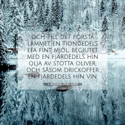 Picture 07 - 2 Mosebok 29:40 SV1917 - och till det första lammet en tiondedels efa - Bible Verse Picture
