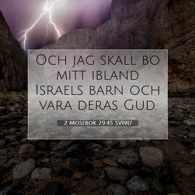 Picture 07 - 2 Mosebok 29:45 SV1917 - Och jag skall bo mitt ibland Israels barn och - Bible Verse Picture