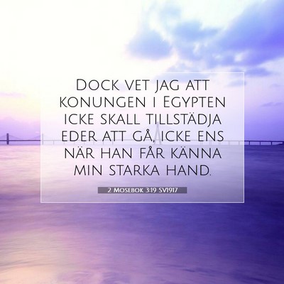 Picture 07 - 2 Mosebok 3:19 SV1917 - Dock vet jag att konungen i Egypten icke skall - Bible Verse Picture