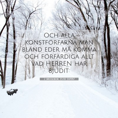 Picture 07 - 2 Mosebok 35:10 SV1917 - Och alla konstförfarna män bland eder må komma - Bible Verse Picture