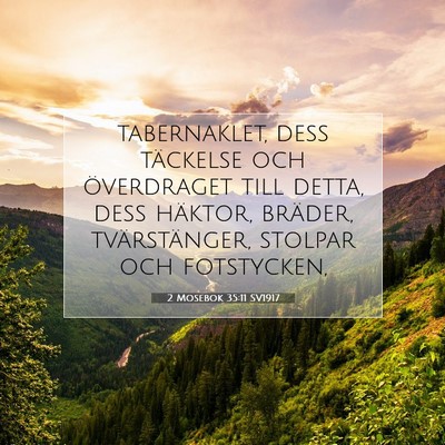 Picture 07 - 2 Mosebok 35:11 SV1917 - tabernaklet, dess täckelse och överdraget till - Bible Verse Picture