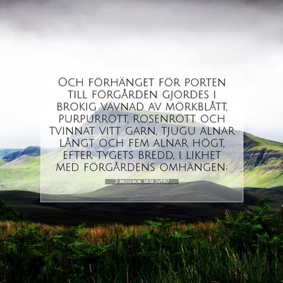 Picture 07 - 2 Mosebok 38:18 SV1917 - Och förhänget för porten till förgården - Bible Verse Picture