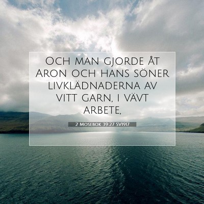 Picture 07 - 2 Mosebok 39:27 SV1917 - Och man gjorde åt Aron och hans söner - Bible Verse Picture