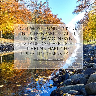 Picture 07 - 2 Mosebok 40:35 SV1917 - och Mose kunde icke gå in i uppenbarelsetältet, - Bible Verse Picture