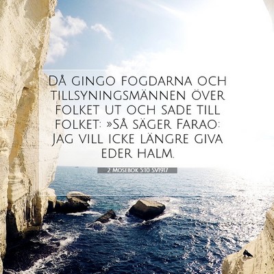 Picture 07 - 2 Mosebok 5:10 SV1917 - Då gingo fogdarna och tillsyningsmännen över - Bible Verse Picture