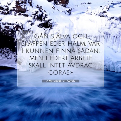 Picture 07 - 2 Mosebok 5:11 SV1917 - Gån själva och skaffen eder halm, var I kunnen - Bible Verse Picture