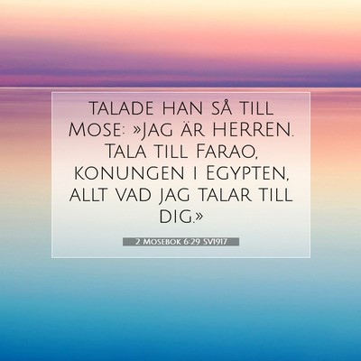 Picture 07 - 2 Mosebok 6:29 SV1917 - talade han så till Mose: »Jag är HERREN. Tala - Bible Verse Picture