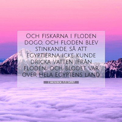 Picture 07 - 2 Mosebok 7:21 SV1917 - Och fiskarna i floden dogo, och floden blev - Bible Verse Picture