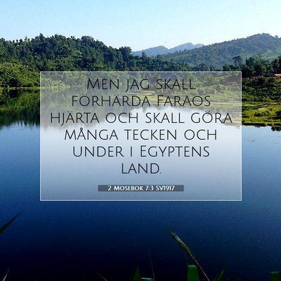 Picture 07 - 2 Mosebok 7:3 SV1917 - Men jag skall förhärda Faraos hjärta och skall - Bible Verse Picture