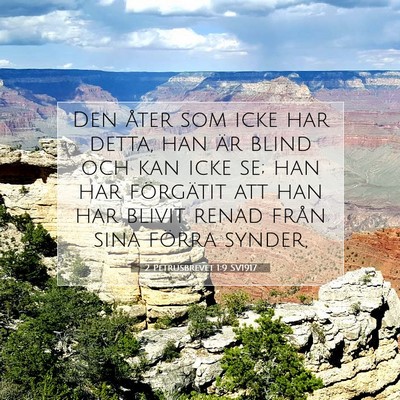Picture 07 - 2 Petrusbrevet 1:9 SV1917 - Den åter som icke har detta, han är blind och - Bible Verse Picture