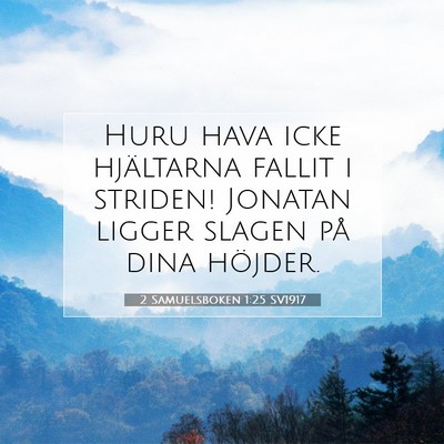 Picture 07 - 2 Samuelsboken 1:25 SV1917 - Huru hava icke hjältarna fallit i striden! - Bible Verse Picture