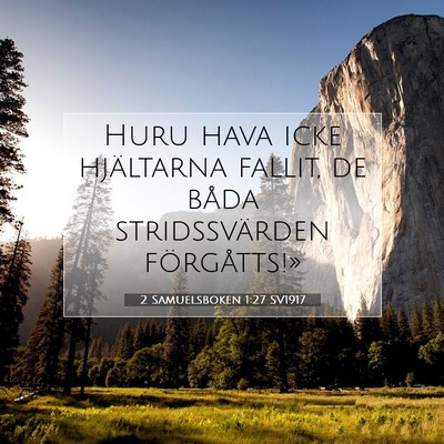 Picture 07 - 2 Samuelsboken 1:27 SV1917 - Huru hava icke hjältarna fallit, de båda - Bible Verse Picture