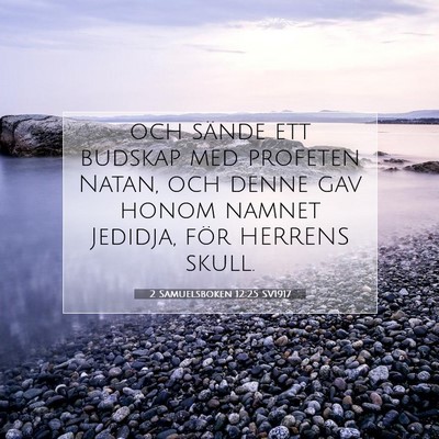 Picture 07 - 2 Samuelsboken 12:25 SV1917 - och sände ett budskap med profeten Natan, och - Bible Verse Picture