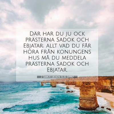 Picture 07 - 2 Samuelsboken 15:35 SV1917 - Där har du ju ock prästerna Sadok och Ebjatar; - Bible Verse Picture