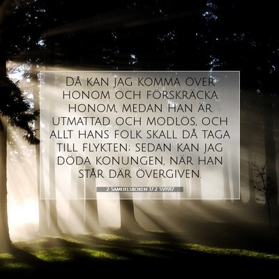 Picture 07 - 2 Samuelsboken 17:2 SV1917 - Då kan jag komma över honom och förskräcka - Bible Verse Picture