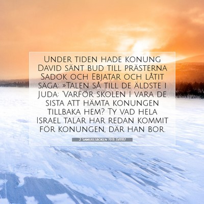 Picture 07 - 2 Samuelsboken 19:11 SV1917 - Under tiden hade konung David sänt bud till - Bible Verse Picture