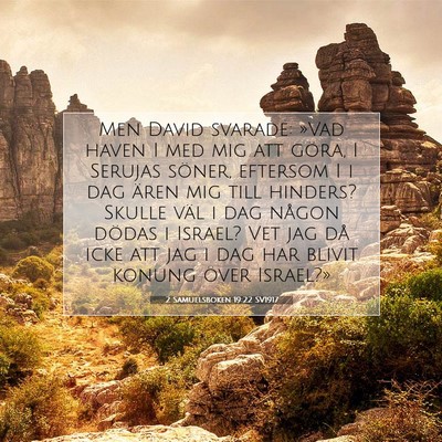 Picture 07 - 2 Samuelsboken 19:22 SV1917 - Men David svarade: »Vad haven I med mig att - Bible Verse Picture
