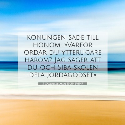 Picture 07 - 2 Samuelsboken 19:29 SV1917 - Konungen sade till honom: »Varför ordar du - Bible Verse Picture
