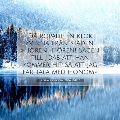 Picture 07 - 2 Samuelsboken 20:16 SV1917 - Då ropade en klok kvinna från staden: »Hören! - Bible Verse Picture