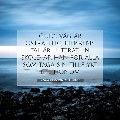 Picture 07 - 2 Samuelsboken 22:31 SV1917 - Guds väg är ostrafflig, HERRENS tal är - Bible Verse Picture