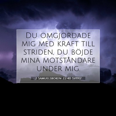 Picture 07 - 2 Samuelsboken 22:40 SV1917 - Du omgjordade mig med kraft till striden, du - Bible Verse Picture