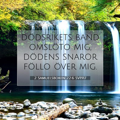 Picture 07 - 2 Samuelsboken 22:6 SV1917 - dödsrikets band omslöto mig, dödens snaror - Bible Verse Picture