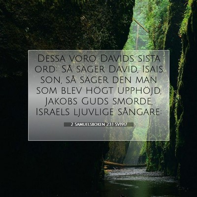 Picture 07 - 2 Samuelsboken 23:1 SV1917 - Dessa voro Davids sista ord: Så säger David, - Bible Verse Picture