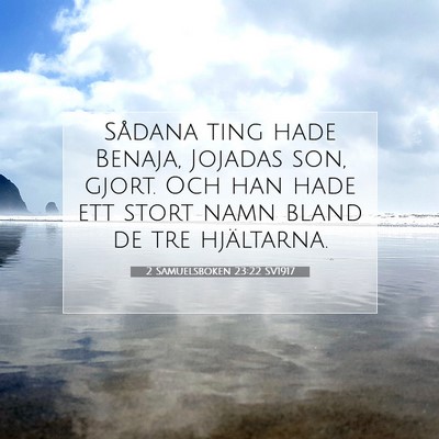 Picture 07 - 2 Samuelsboken 23:22 SV1917 - Sådana ting hade Benaja, Jojadas son, gjort. Och - Bible Verse Picture